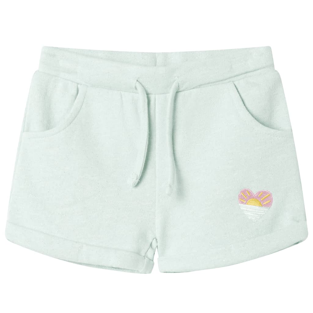 Children's shorts with drawstring, light pink, size 104