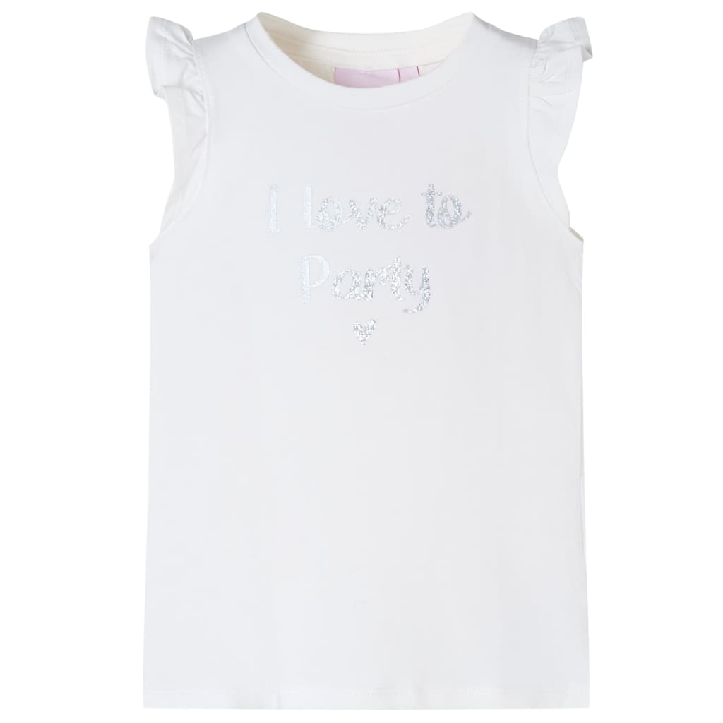 Children's T-shirt with ruffled sleeves, size 104; Children's T-shirt with ruffled sleeves, size 116