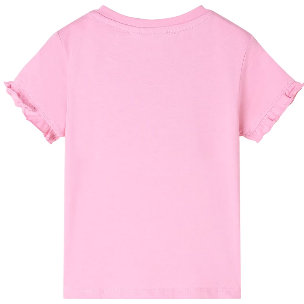 Children's short-sleeved shirt, light pink, size 104; Children's short-sleeved shirt, light pink, size 116; Children's short-sleeved shirt, light pink