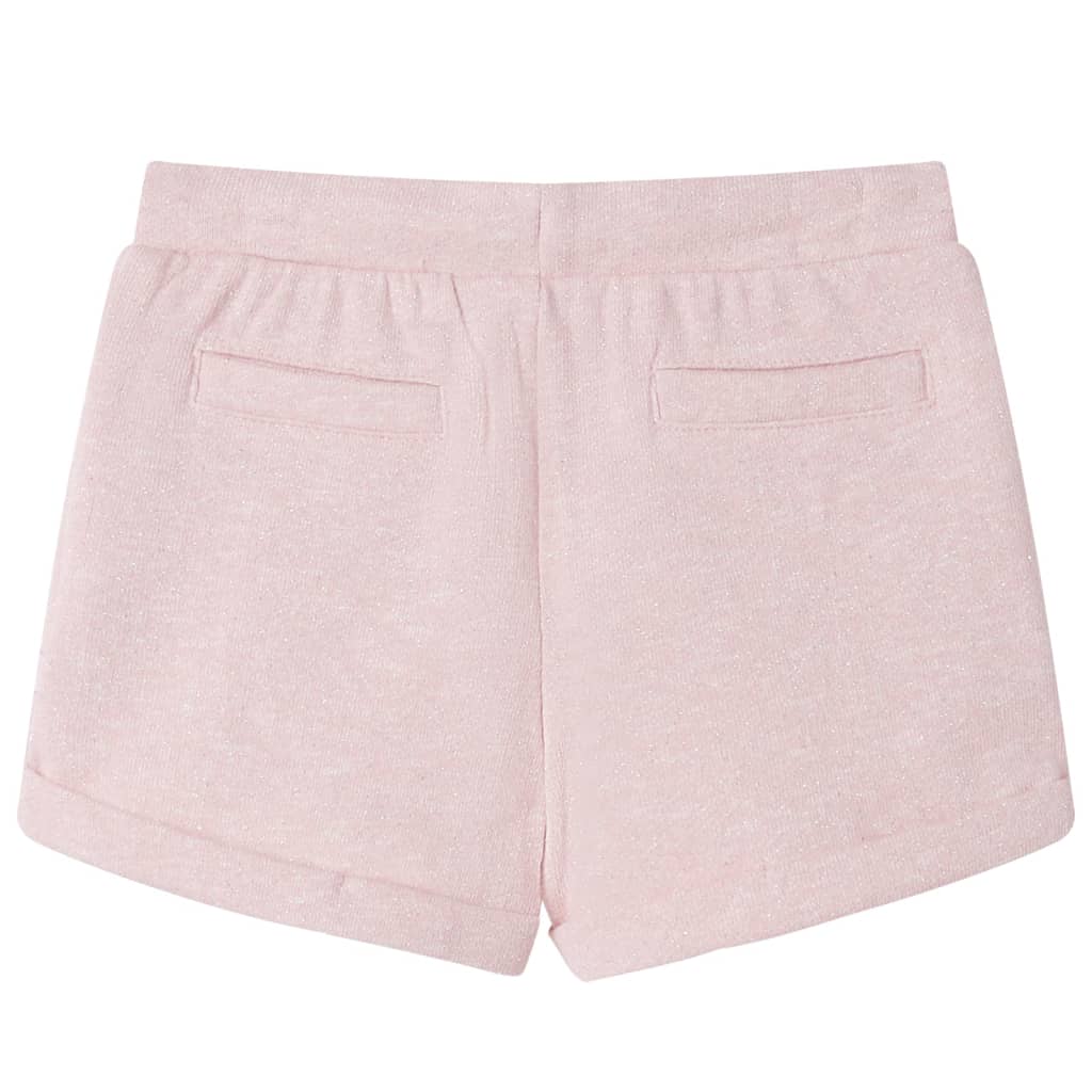Children's shorts with drawstring, light pink, size 104