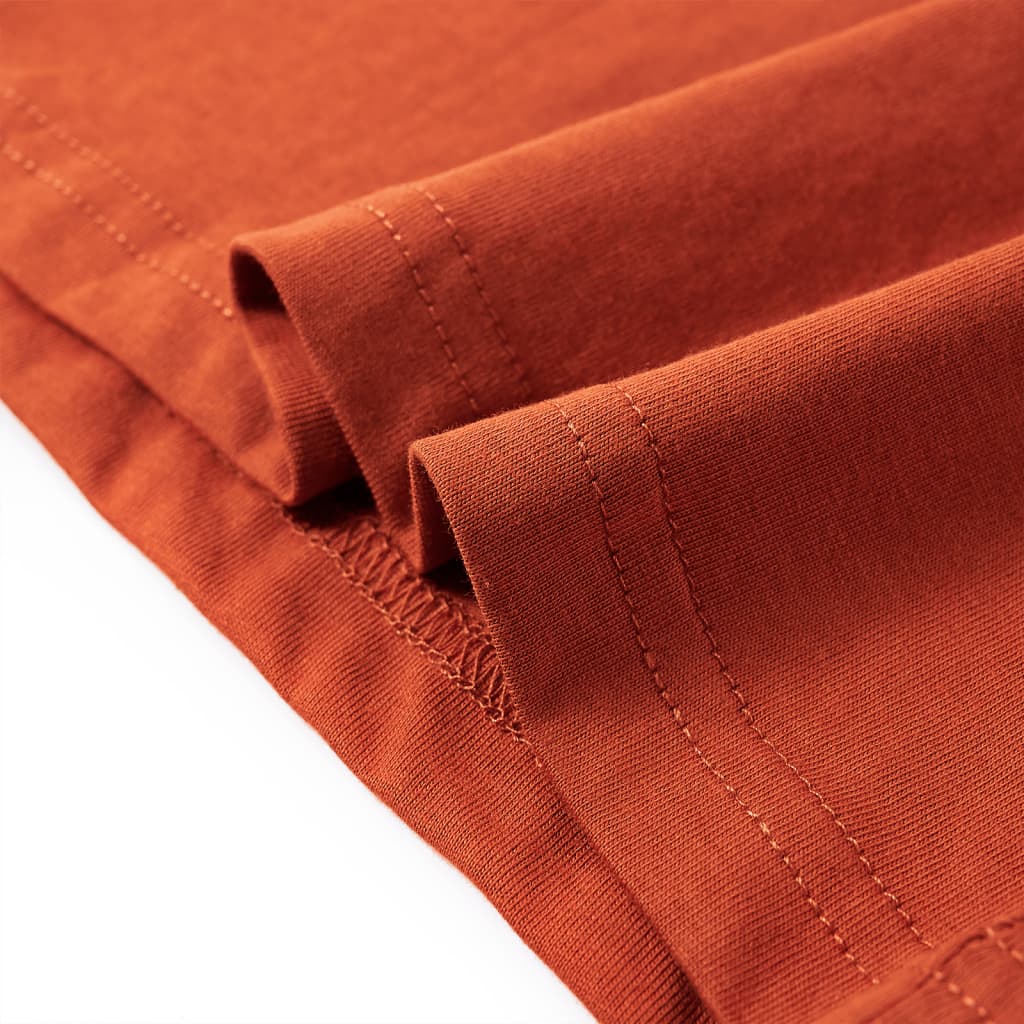 Children's long-sleeved shirt, rust brown, size 116