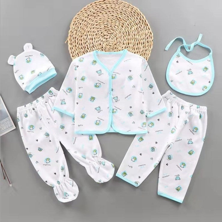 Five-piece Cotton Baby Long-sleeved Underwear