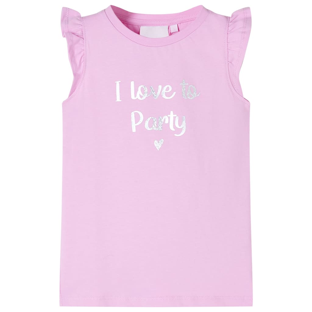 Children's T-shirt with ruffled sleeves, size 104; Children's T-shirt with ruffled sleeves, size 116