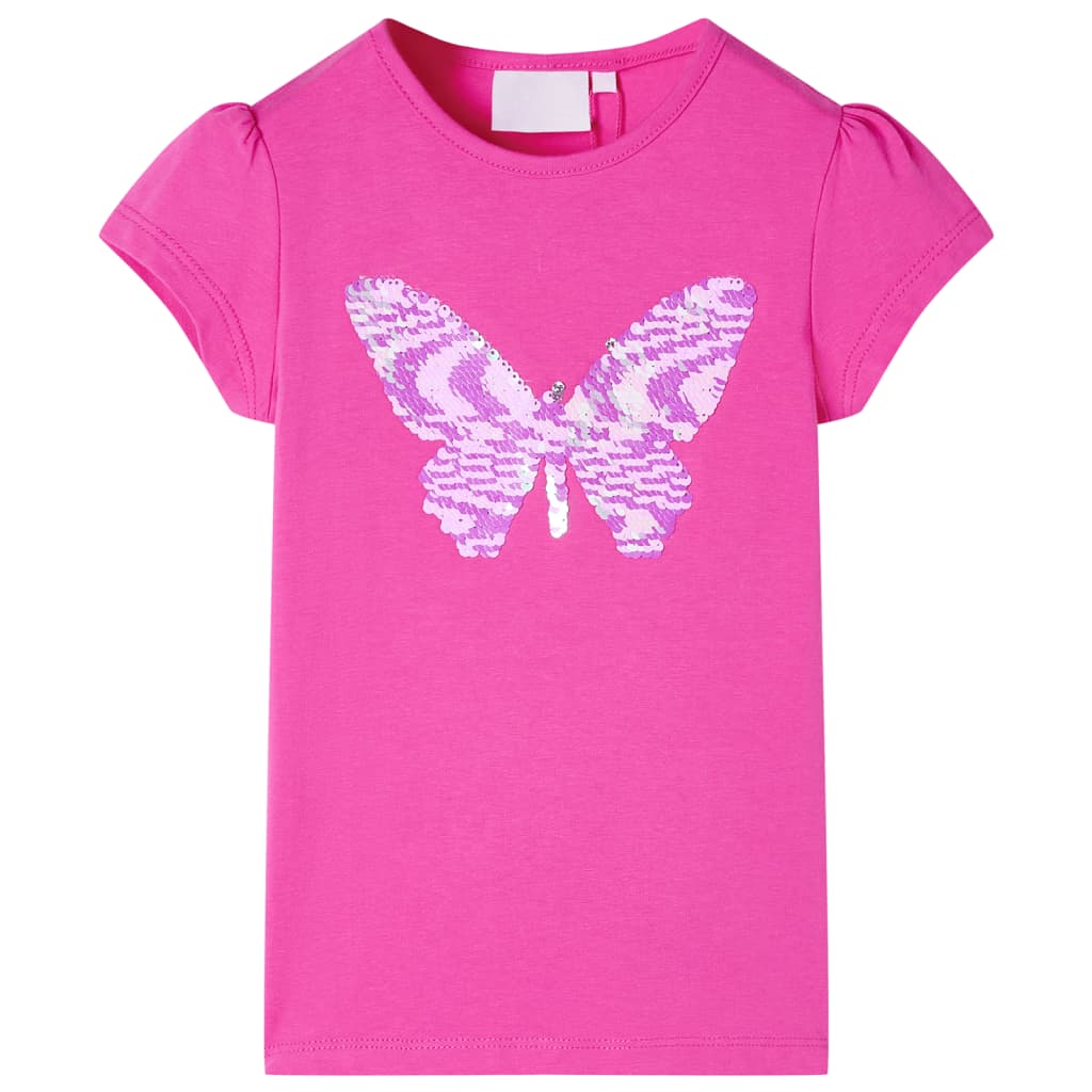 Children's T-shirt with flutter sleeves, light pink, size 116.