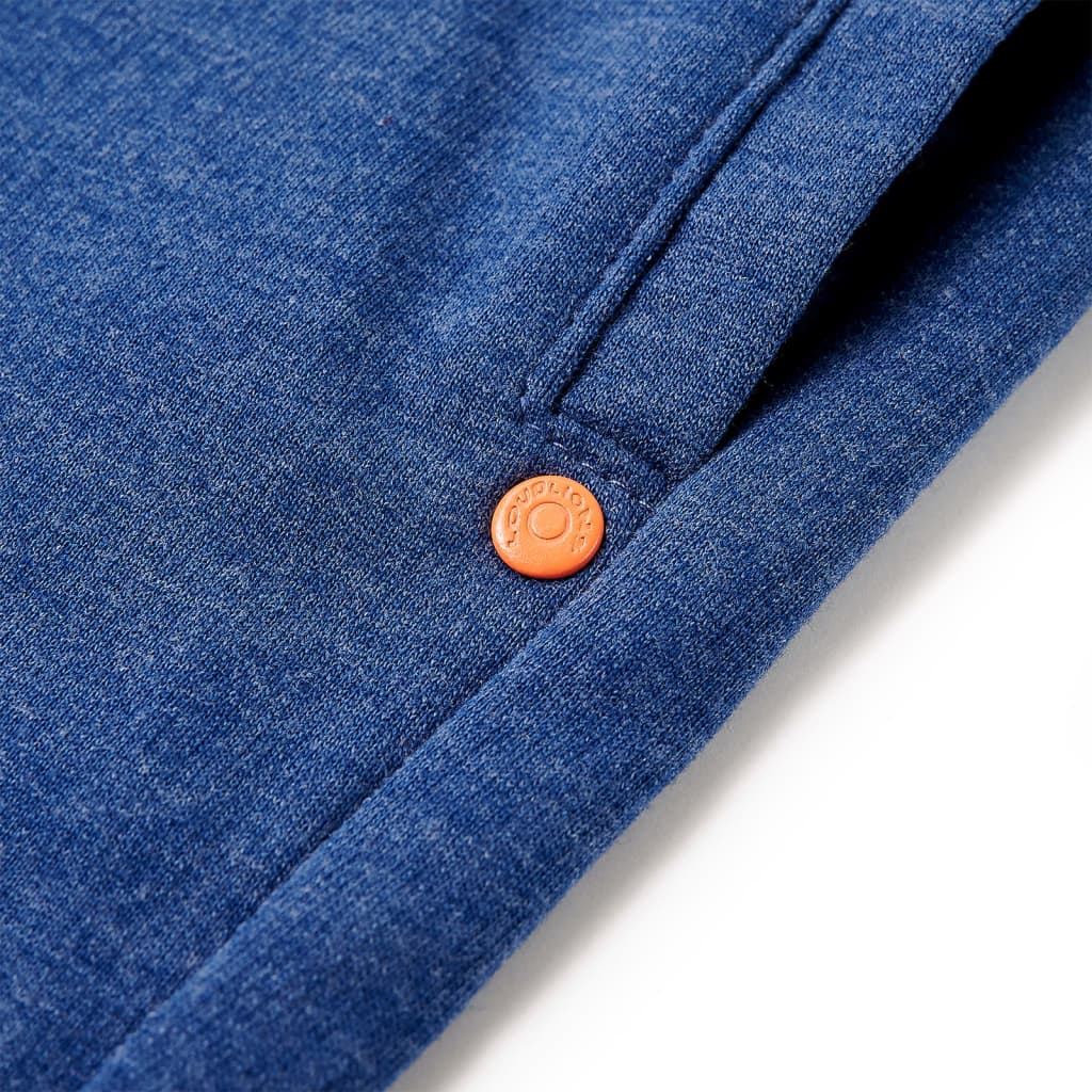 Children's shorts with drawstring, dark blue melange, size 104.