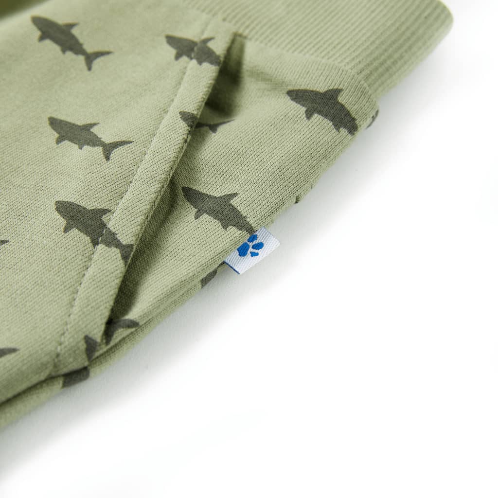 Children's shorts with drawstring, light khaki, size 116.