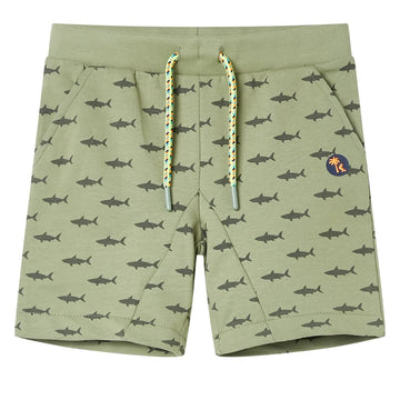 Children's shorts with drawstring, light khaki, size 116.