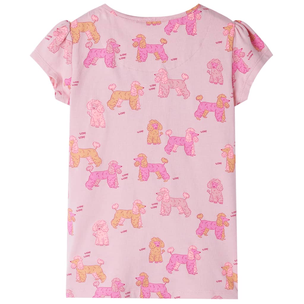 Children's pajamas with short sleeves, light pink, size 116.