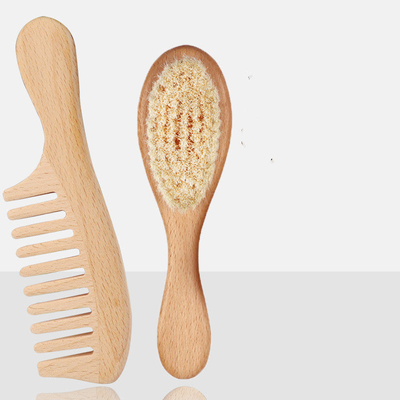 Baby Wooden Brush and Comb Set – Gentle Care for Delicate Scalp