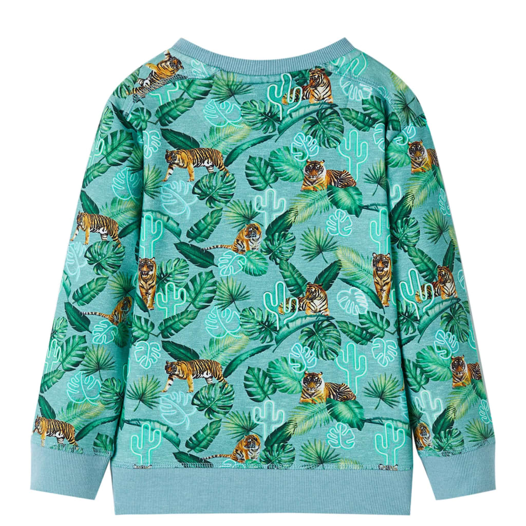 Children's sweatshirt, light green melange, size 116