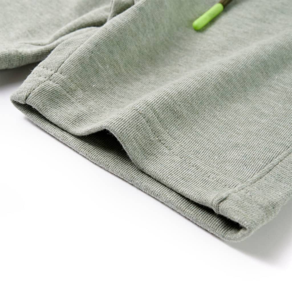Children's shorts with drawstring, light khaki melange, size 116.