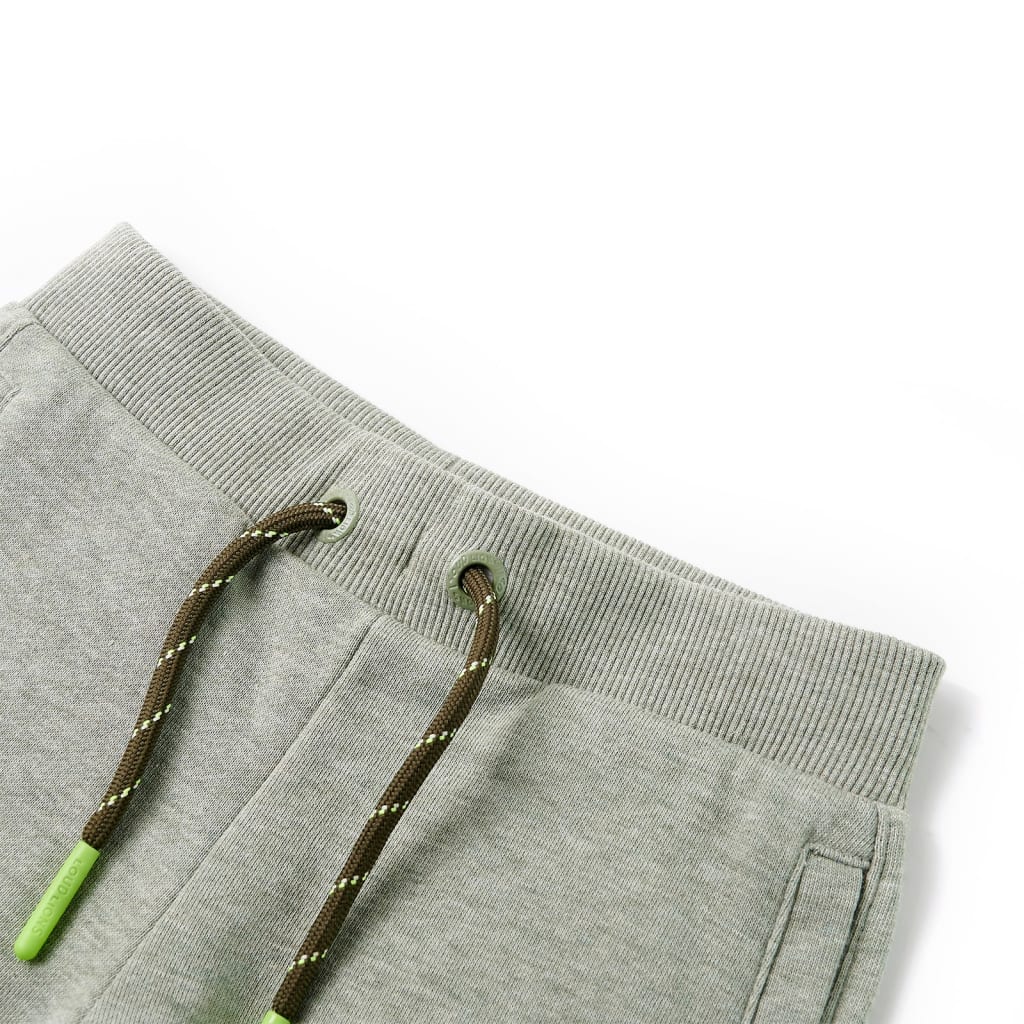 Children's shorts with drawstring, light khaki melange, size 116.