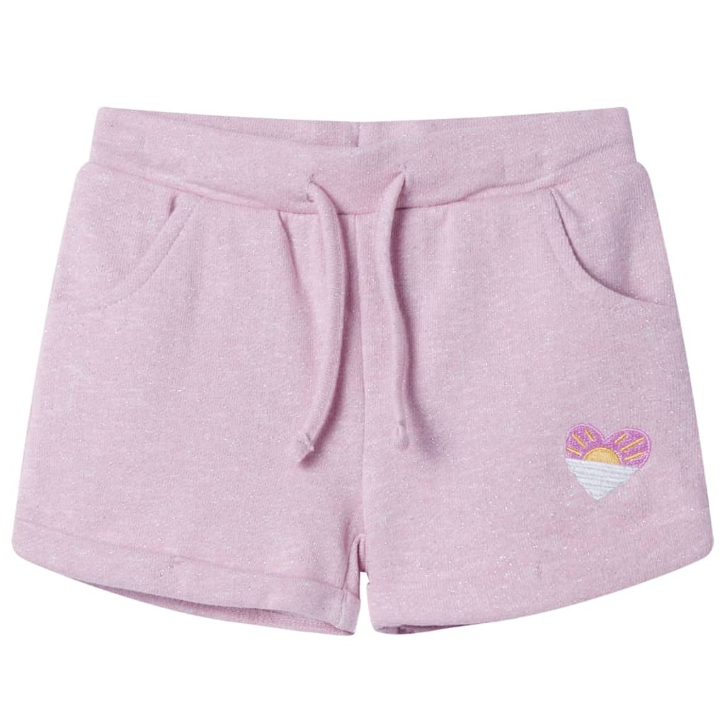 Children's shorts with drawstring, light pink, size 104