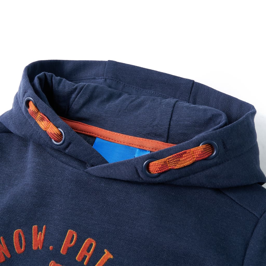 Children's hoodie navy blue melange and size 116 Children's hoodie melange and