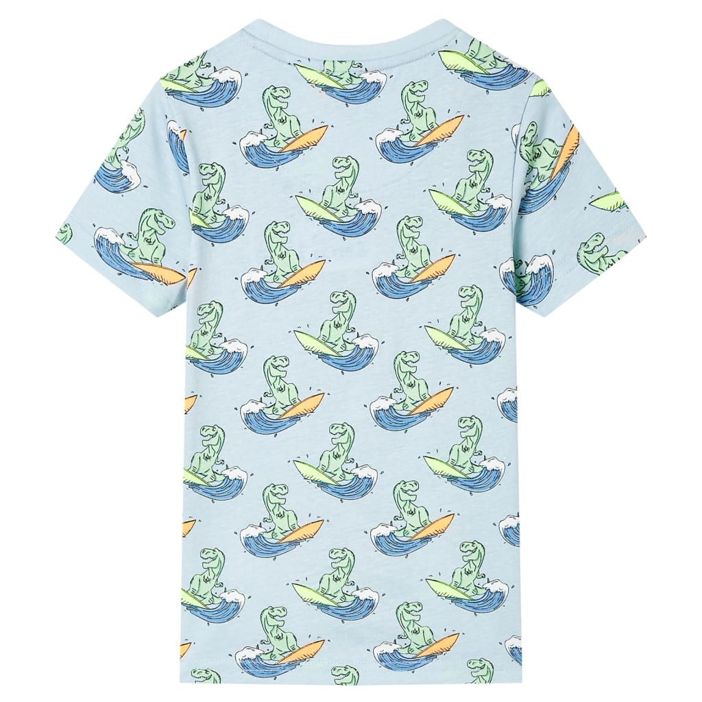 Children's short-sleeved pajamas, light blue, size 116