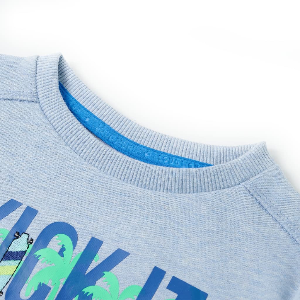 Children's sweatshirt light blue melange size 104 Children's sweatshirt light blue melange size 116