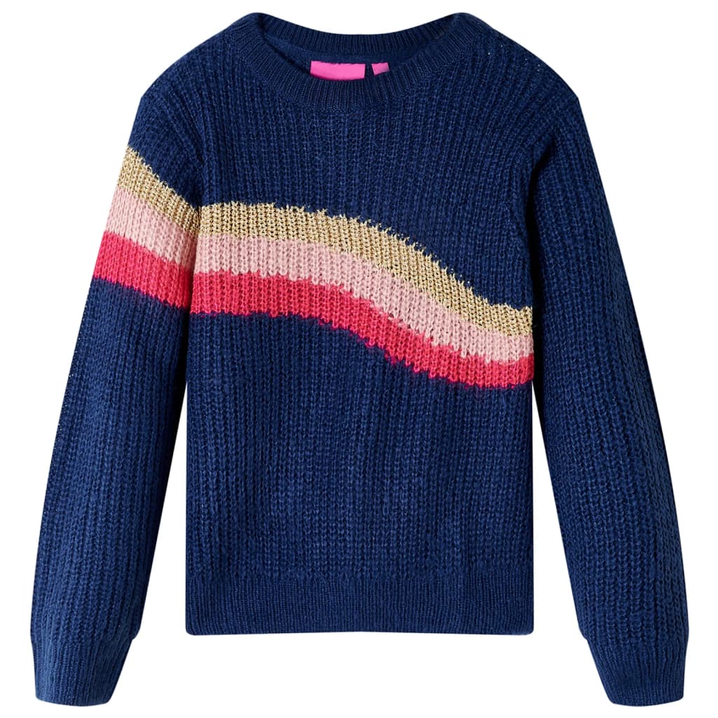 Children's knitted sweater, navy blue, size 116; Children's knitted sweater, navy blue, size 128