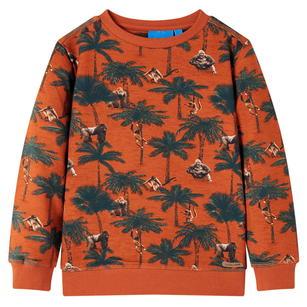 Children's sweatshirt, light rust brown, size 104; Children's sweatshirt, light rust brown, size 116