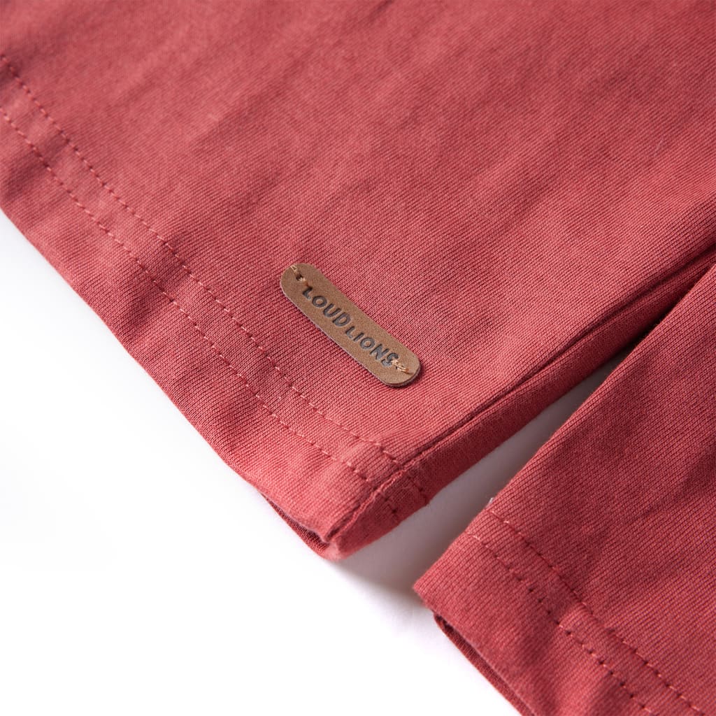Children's long-sleeved shirt, dark red, size 116; Children's long-sleeved shirt, dark red, size 128; Children's long-sleeved shirt, cobalt blue