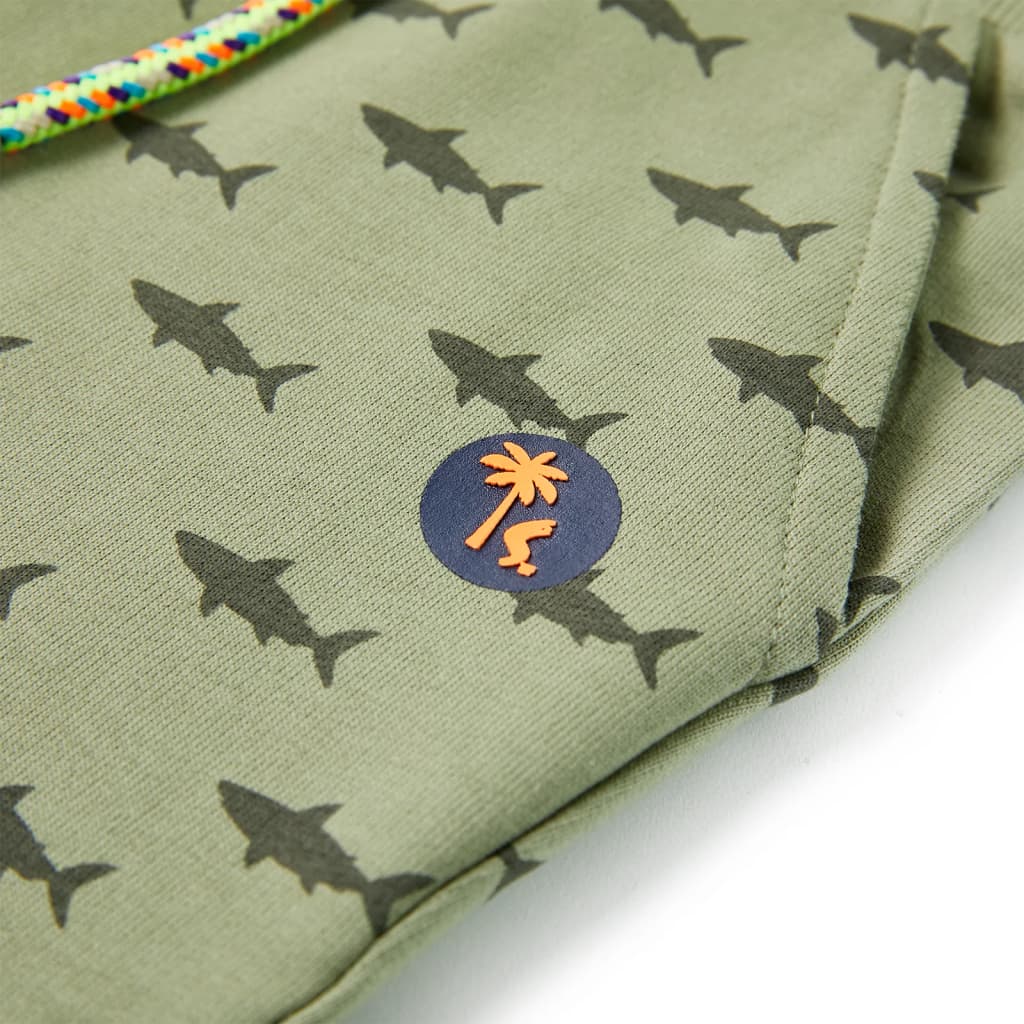 Children's shorts with drawstring, light khaki, size 116.