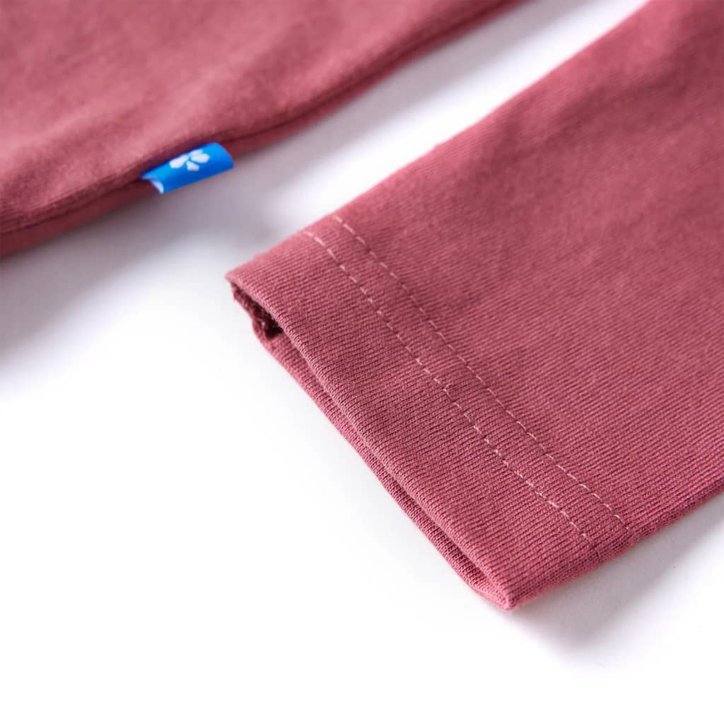 Children's long-sleeved shirt, dark red, size 104; Children's long-sleeved shirt, dark red, size 116; Children's long-sleeved shirt, dark red