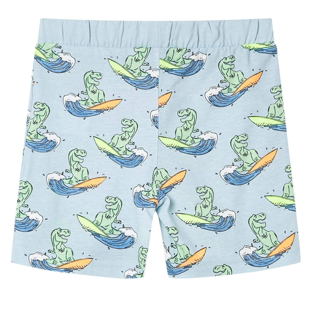 Children's short-sleeved pajamas, light blue, size 116