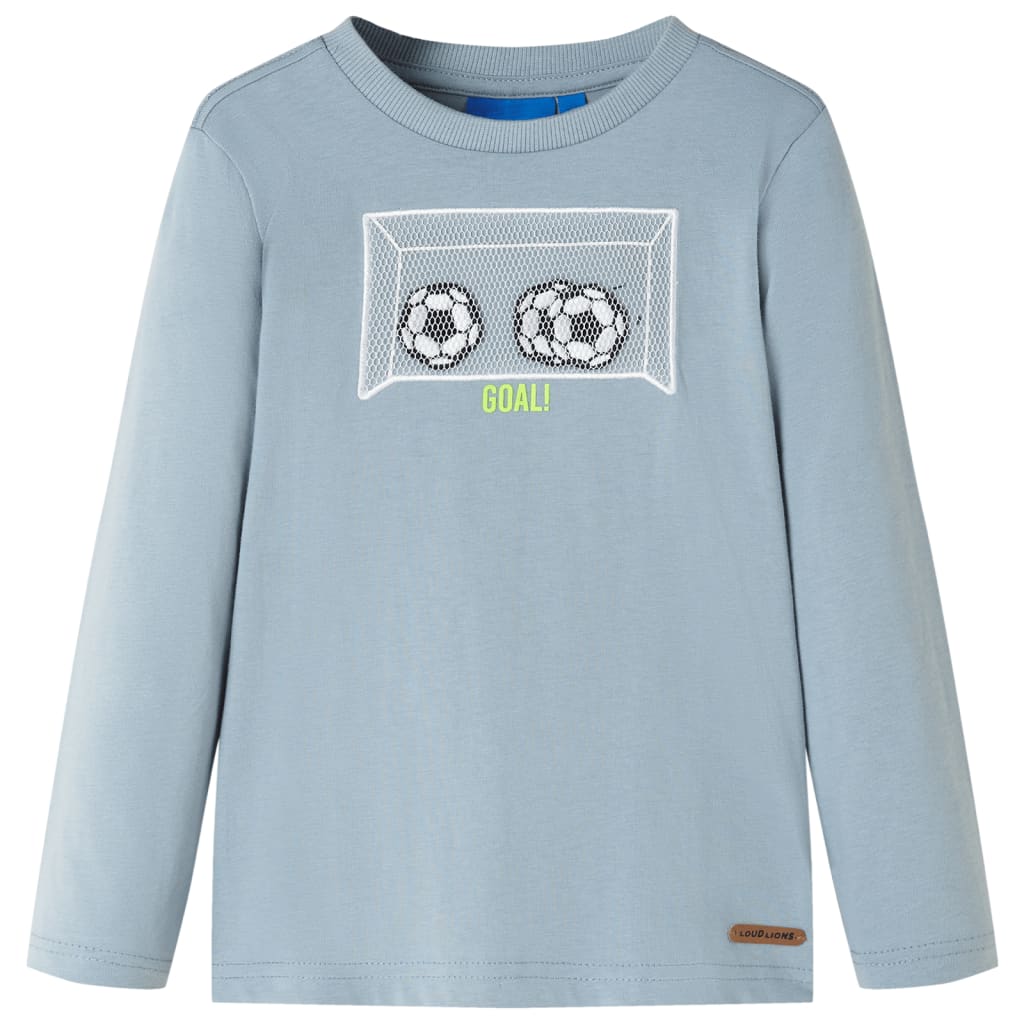 Children's long-sleeved shirt, khaki melange, size 104; Children's long-sleeved shirt, khaki melange, size 116