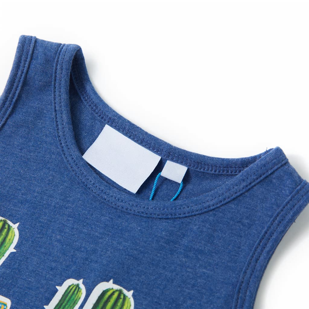 Children's tank top, dark blue melange, size 104; Children's tank top, dark blue melange, size 116