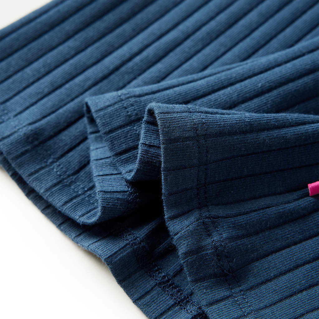 Children's long-sleeved ribbed knit shirt, navy blue, size 104; Children's long-sleeved ribbed knit shirt, navy blue, size 116