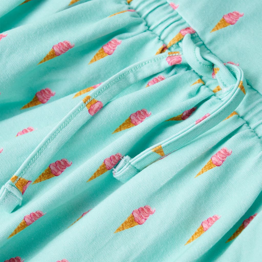 Children's dress with drawstring, light mint green, size 116