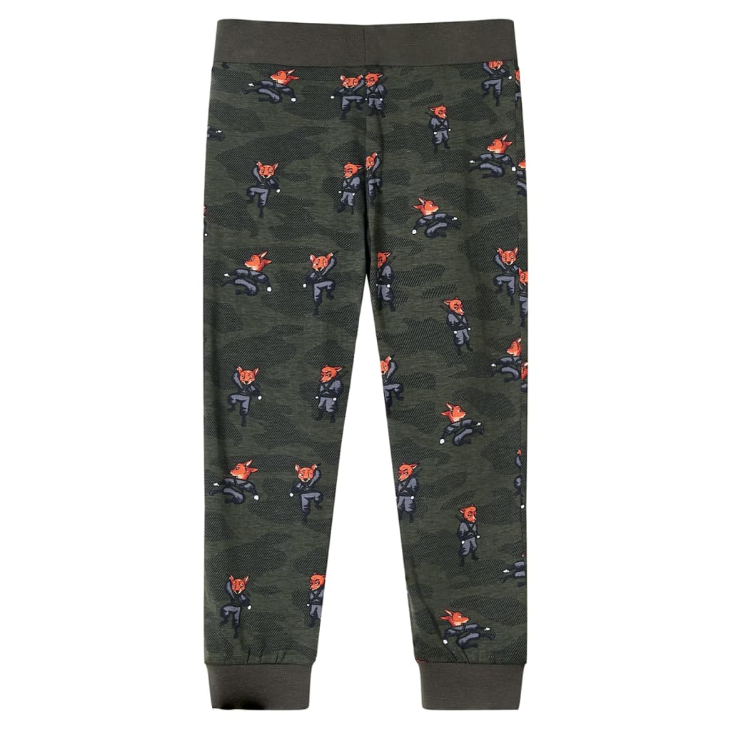 Children's long-sleeved pajamas, khaki, size 104.