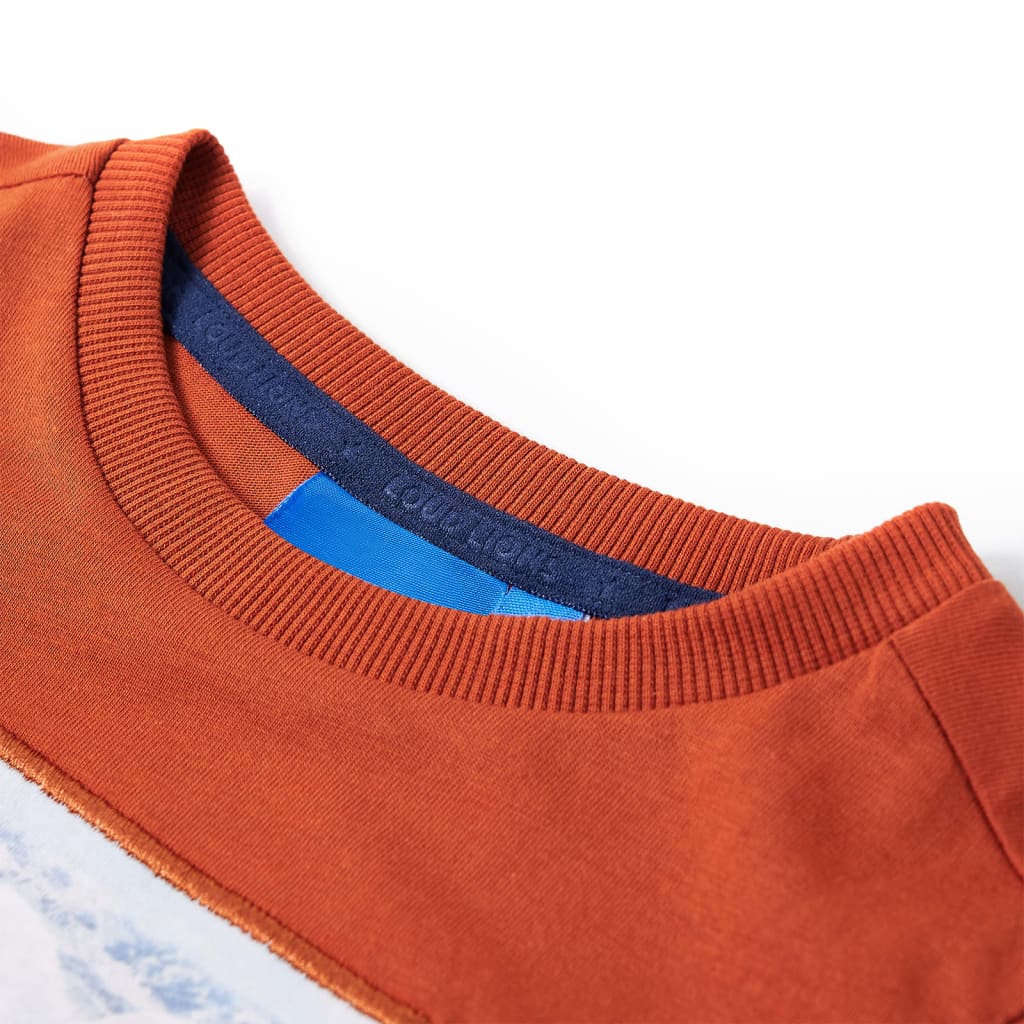 Children's long-sleeved shirt, rust brown, size 116