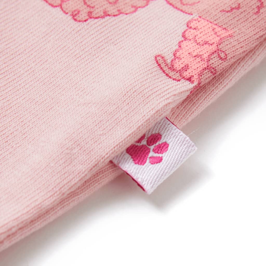 Children's pajamas with short sleeves, light pink, size 116.