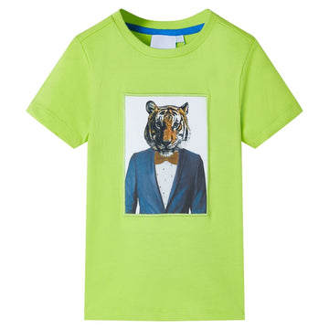 Children's Short-sleeved Shirt Lime Green, Size 116  Children's Short-sleeved Shirt Dark Blue, Size 116  Children's Short-sleeved Shirt Dark Blue