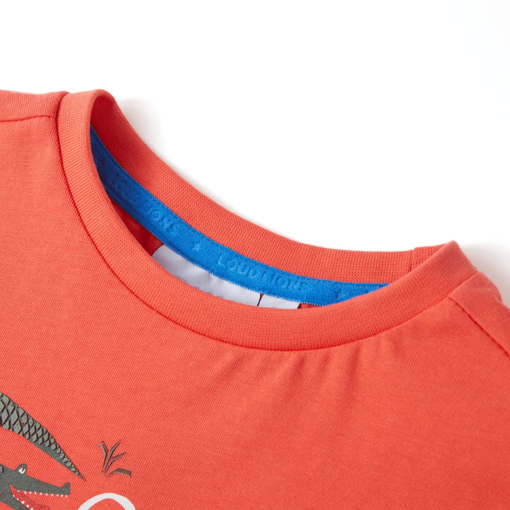 Children's Short-sleeved Shirt, Light Red, Size 116  Children's Short-sleeved Shirt, Light Red, Size 128