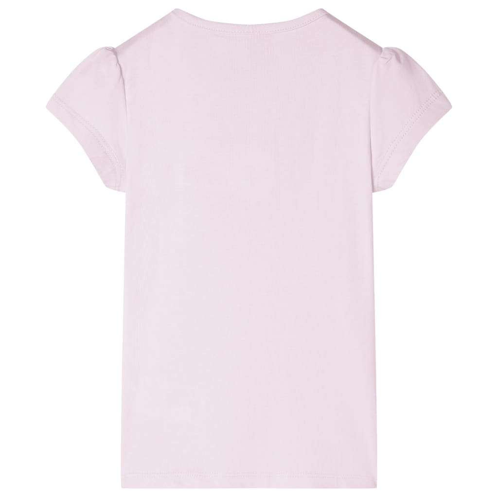 Children's T-shirt with flutter sleeves, light pink, size 116.
