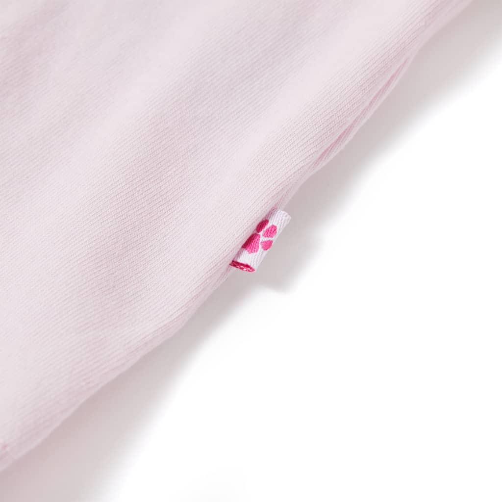 Children's T-shirt with flutter sleeves, light pink, size 116.