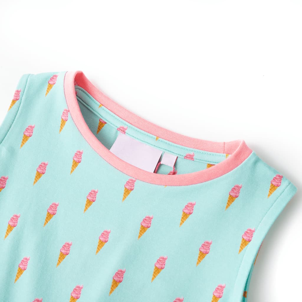 Children's dress with drawstring, light mint green, size 116