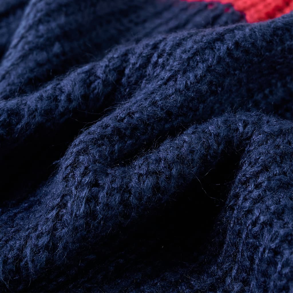Children's knitted sweater, navy blue, size 116; Children's knitted sweater, navy blue, size 128