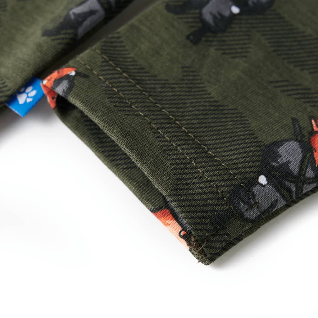Children's long-sleeved pajamas, khaki, size 104.