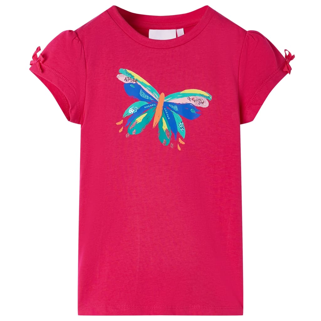 Children's T-shirt, bright pink, size 104; Children's T-shirt, bright pink, size 116; Children's T-shirt, bright pink