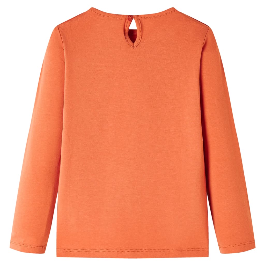 Children's long-sleeved shirt, dark orange, size 104; Children's long-sleeved shirt, dark orange, size 116; Children's long-sleeved shirt, dark orange