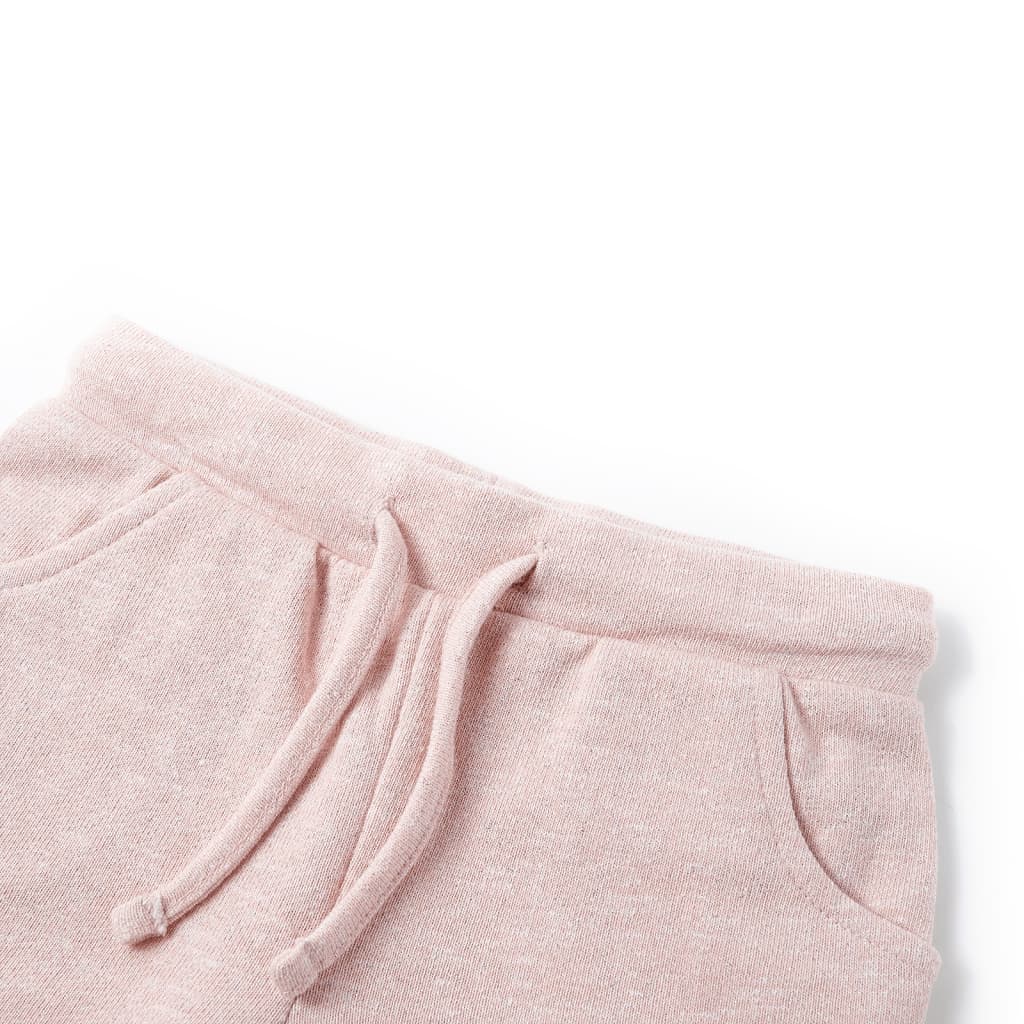 Children's shorts with drawstring, light pink, size 104